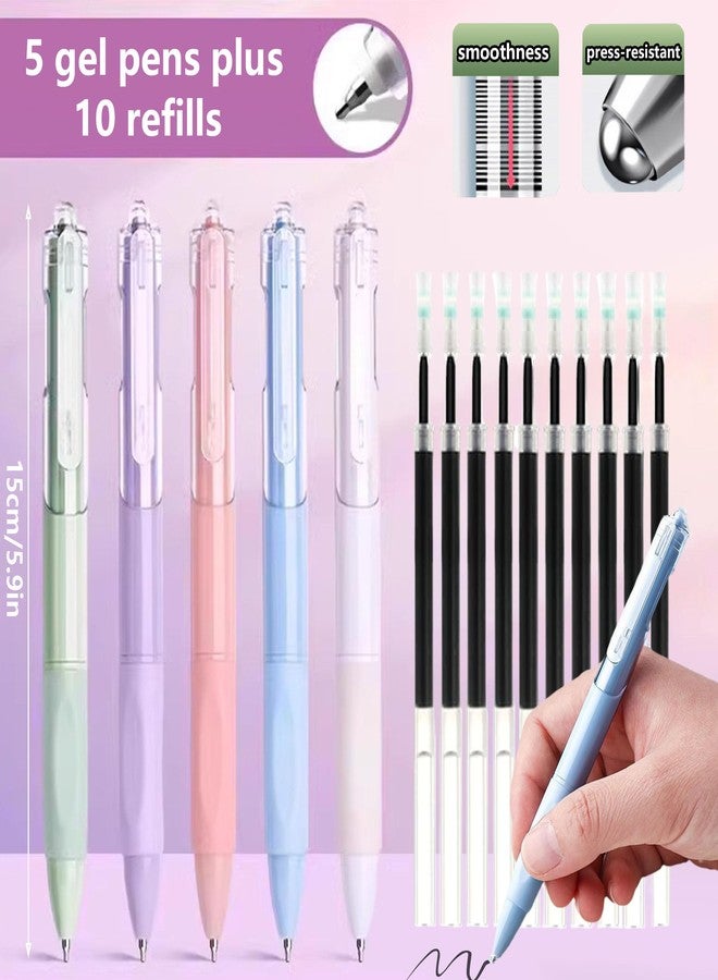 Ristpal 46 Pcs Large Capacity Pencil Pouch with Aesthetic School Supplies, 12 Pastel Highlighters, 5 Black Ink Gel Pens, 6 Mechanical Pencils Set 0.5 & 0.7mm, Sticky Notes, Stationary Set for Student (Pink) - Image 4