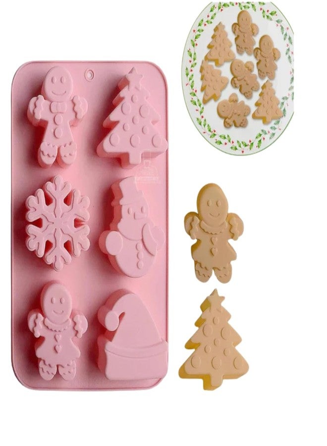 CAKE DECOR 6-Cavity Christmas Holiday Silicone Chocolate/Candy Mould - SBSM-LBM1435 - Image 1