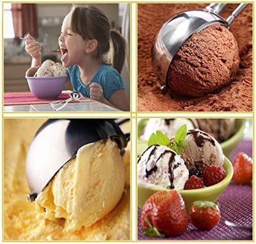wall love Stainless Steel Ice Cream Scooper with Trigger Release – Multi-Use Cookie Dough Scoop for Smooth Serving and Easy Portioning - Image 4