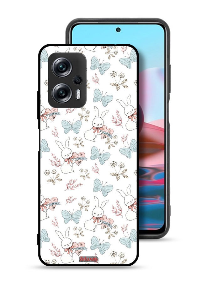 Tolwak Xiaomi Redmi Note 11T Pro 5G Protective Case Cover Rabbit And Butterflies - Image 1