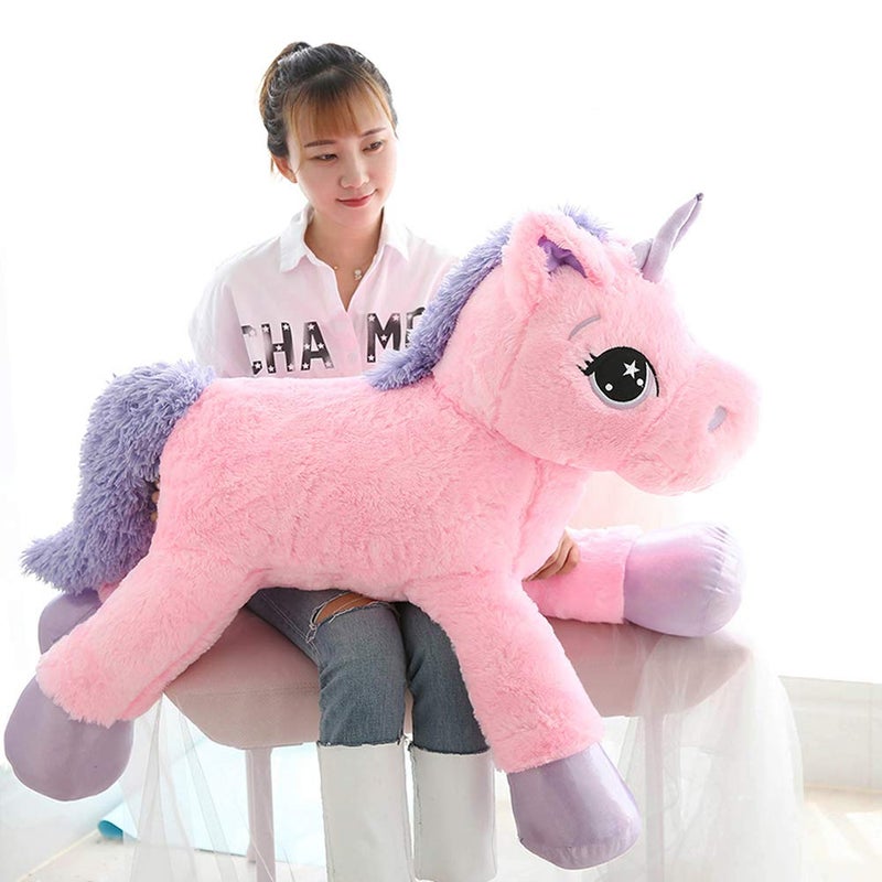sofipal Giant Unicorn Stuffed Animal ToysSoft Large Unicorns Plush Pillow for Bedroom Valentines Pink 394 - Image 2