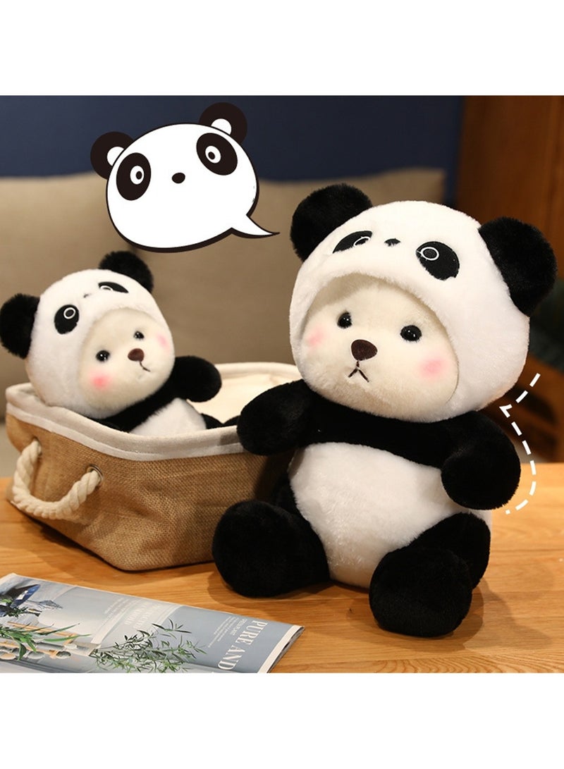 Panda Doll in Hat Children's Soothing Black and White Panda Doll Plush Toy  - Image 3