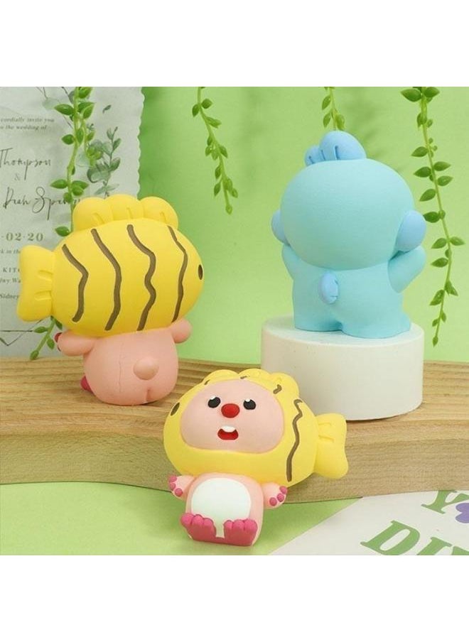 [2220 Collection] Explosions Ruby Loopy Ice Cream Ruby Cute Plaster Doll Color Decoration-Color:12 Colors Of Paint + 2 Brushes + Paint Palette - Ruby [ice Cream]