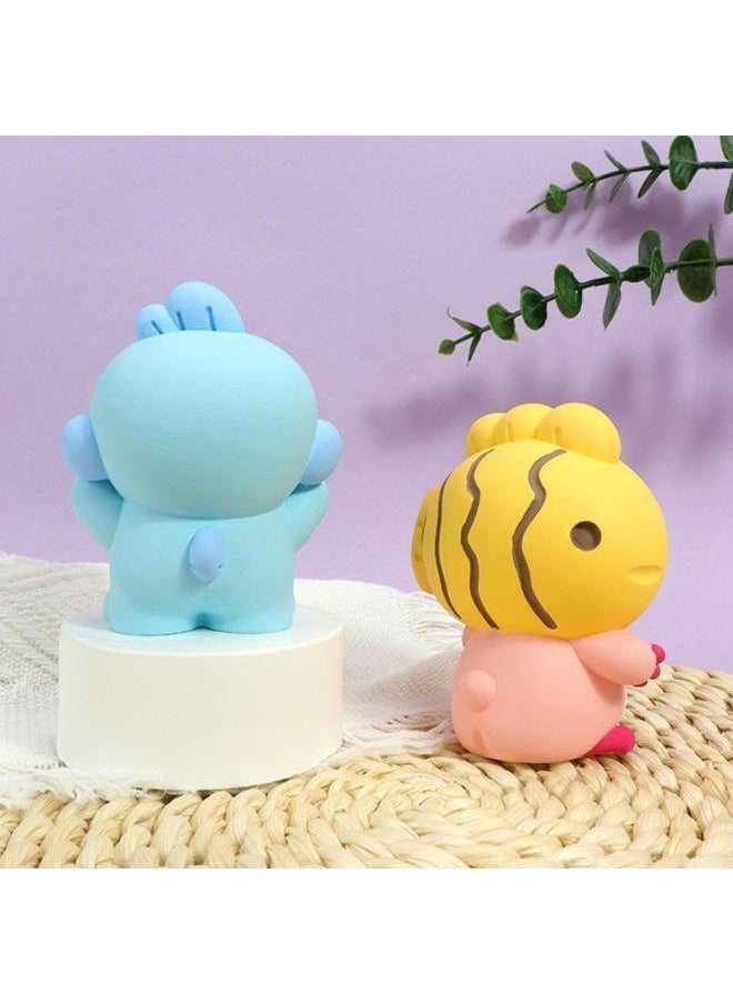 [2220 Collection] Explosions Ruby Loopy Ice Cream Ruby Cute Plaster Doll Color Decoration-Color:12 Colors Of Paint + 2 Brushes + Paint Palette - Ruby [ice Cream]