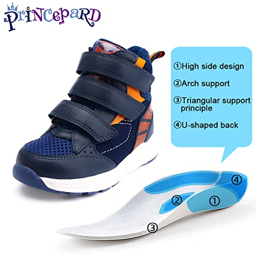 princepard Toddlers Orthopedic Shoes,Kids High Top Corrective Sneakers with Arch & Ankle Support for Girls and Boys to Correct Foot Problems Blue - Image 3