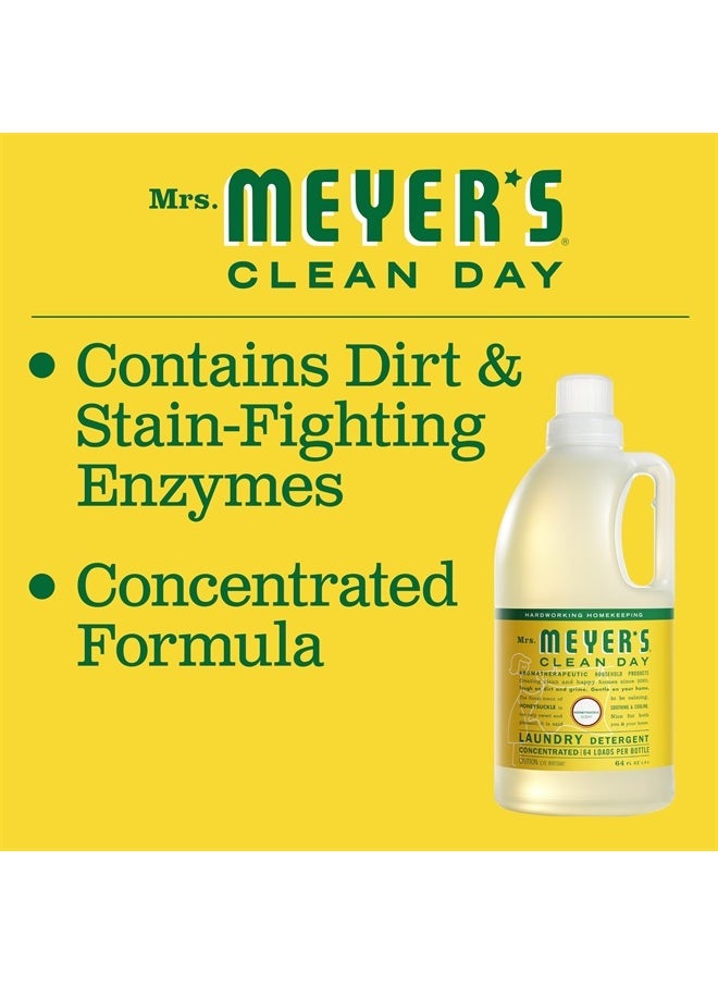 Mrs. Meyer's Clean Day Liquid Laundry Detergent, Biodegradable Formula Infused with Essential Oils, Honeysuckle, 64 oz (64 Loads)  - Image 3