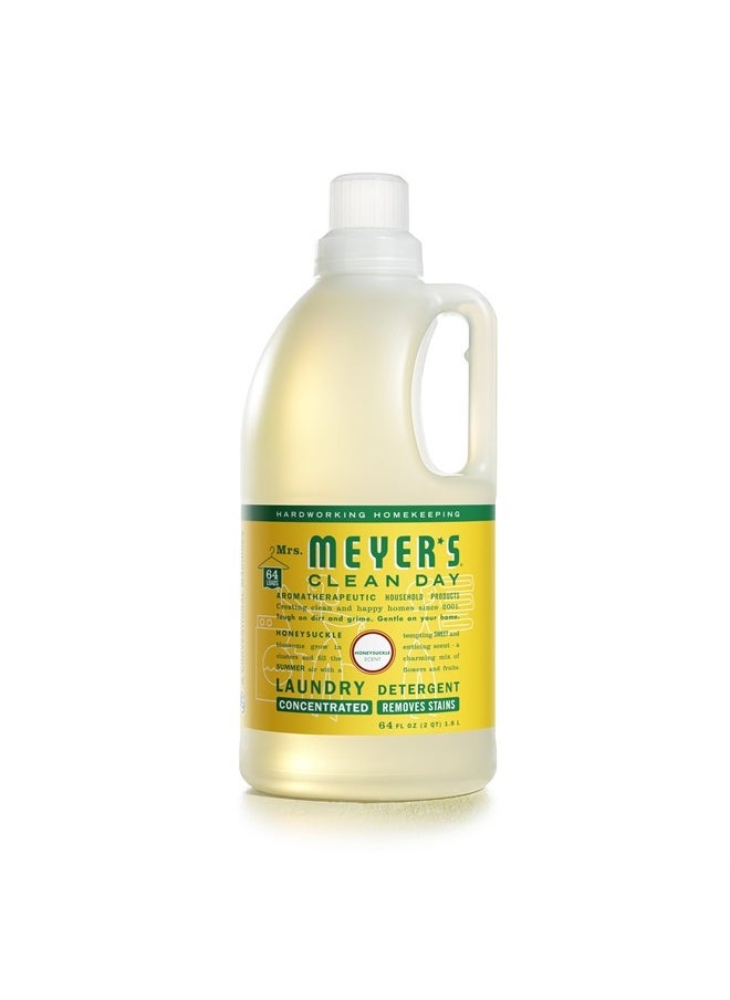 Mrs. Meyer's Clean Day Liquid Laundry Detergent, Biodegradable Formula Infused with Essential Oils, Honeysuckle, 64 oz (64 Loads)  - Image 1