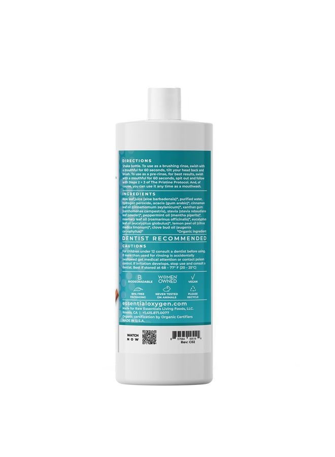 Essential Oxygen , BR Organic Brushing Rinse and Mouthwash, Cinnamint, 32 fl oz, for Whiter Teeth, Fresher Breath and Happier Gums, Alcohol-Free Oral Care (Pack of 1) - Image 3