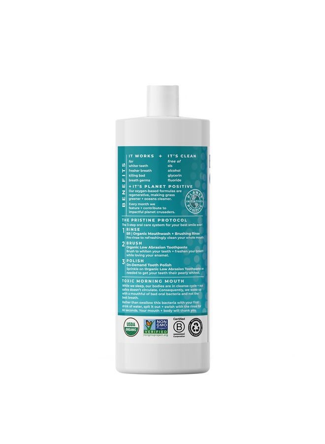 Essential Oxygen , BR Organic Brushing Rinse and Mouthwash, Cinnamint, 32 fl oz, for Whiter Teeth, Fresher Breath and Happier Gums, Alcohol-Free Oral Care (Pack of 1) - Image 2