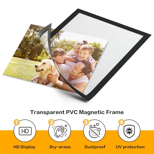 VAIIGO 5Pack Magnetic Frames for Refrigerator - 8.5 x 11 Magnetic Sign Holder, Magnetic Paper Holder Document Holder for Fridge, Metal, Whiteboard Surface - Magnetic Picture Frame Poster Frame - Image 4