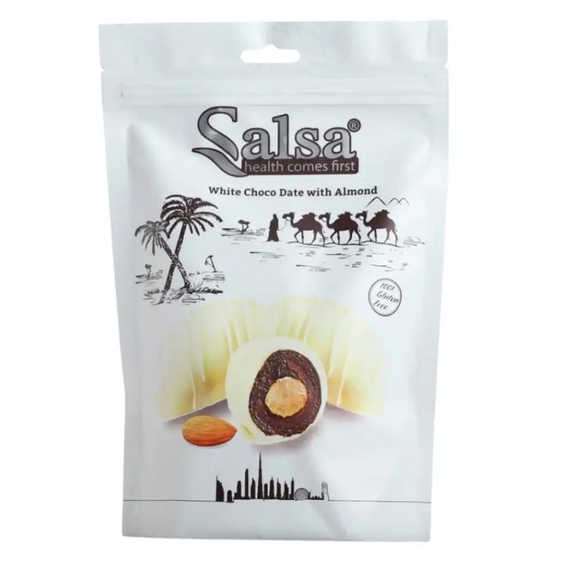 SALSA تمر الشوكولاتة البيضاء مع اللوز، شوكولاتة التمر - 500 جرام - Image 1