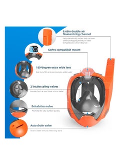 Generic Full Face Snorkel Mask for Adults Kids Snorkeling Gear with with Adjustable Straps Camera Mount 180 Degree Panoramic View Snorkel Set Anti-Fog Anti-Leak Dry Top Set for Beginner  - Image 4