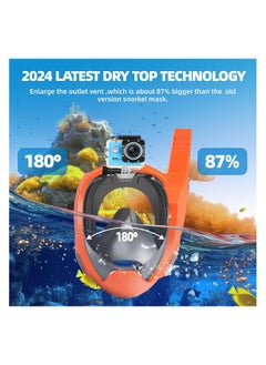 Generic Full Face Snorkel Mask for Adults Kids Snorkeling Gear with with Adjustable Straps Camera Mount 180 Degree Panoramic View Snorkel Set Anti-Fog Anti-Leak Dry Top Set for Beginner  - Image 3