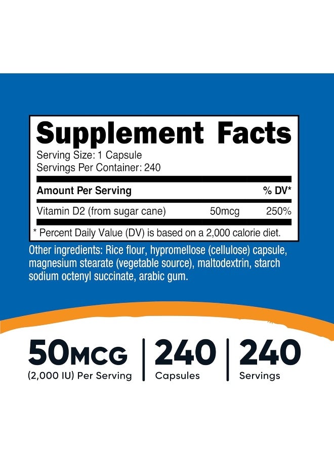 Nutricost كبسولات فيتامين د2 2000 وحدة دولية للبالغين - Image 2