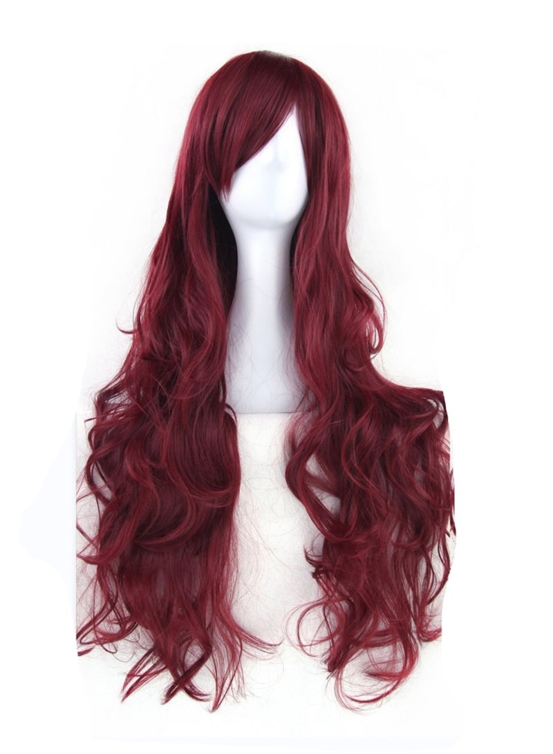 80cm anime long curly hair high temperature silk curly hair cosplay wig costumes dress up wig - Image 1