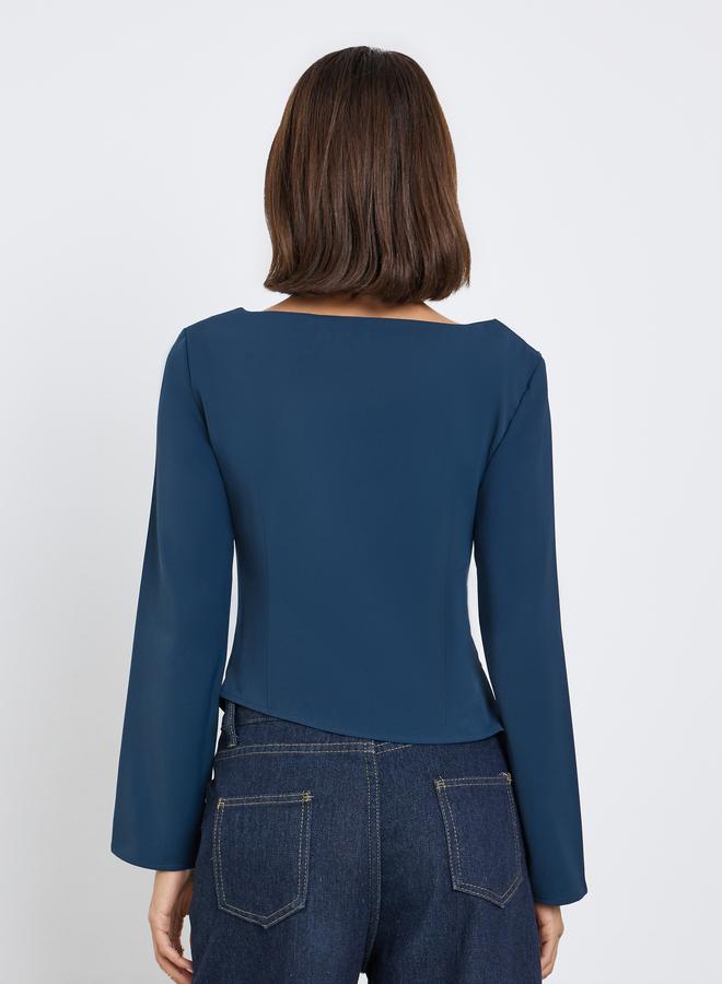 Styli Blue Long Sleeve Blouse - Image 4