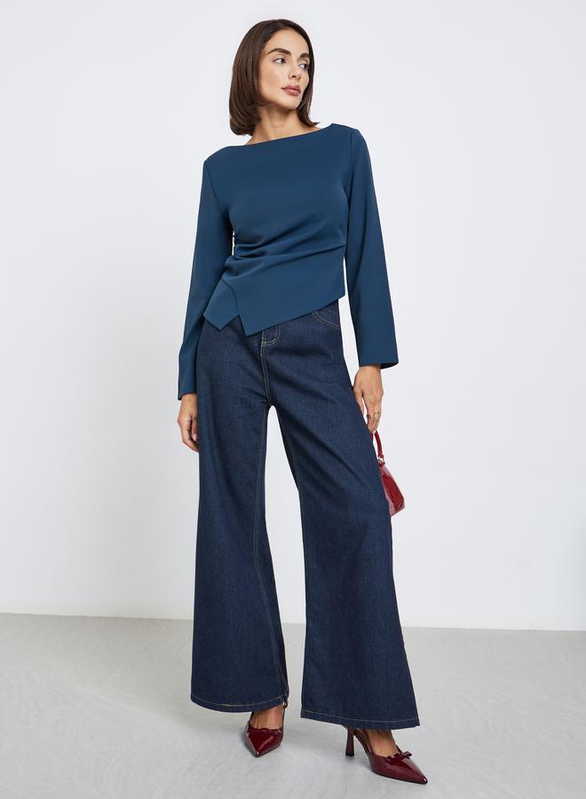 Styli Blue Long Sleeve Blouse - Image 2