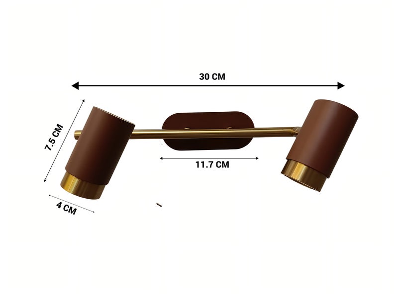 FILLISKA® 3 in 1 Double Wall spot/Picture/Display/Mirror Light with Adjustable Head and Colour Changing Function (Brown & Gold-587)(1 Year Warranty) - Image 3