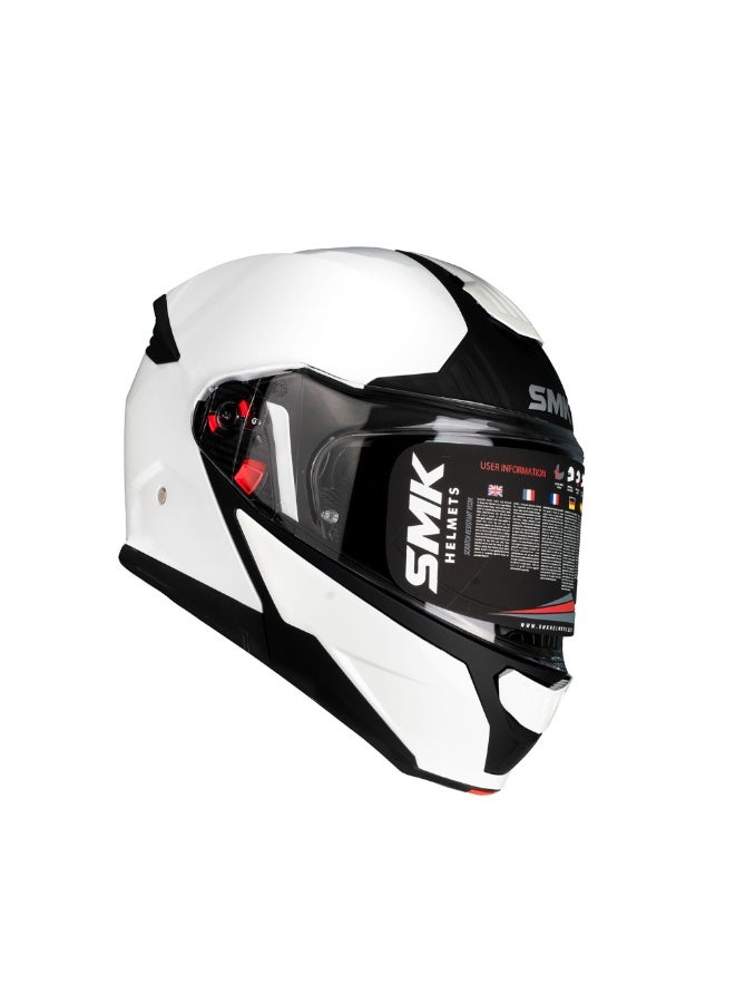 SMK Gullwing GL100 Gloss White Modular Flip-Up Helmet - Image 1
