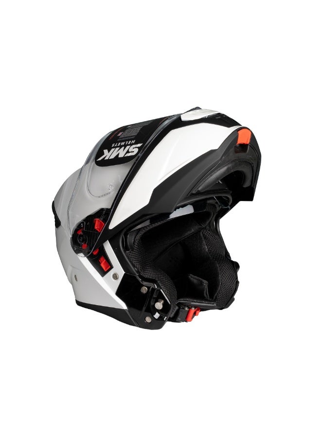 SMK Gullwing GL100 Gloss White Modular Flip-Up Helmet - Image 3