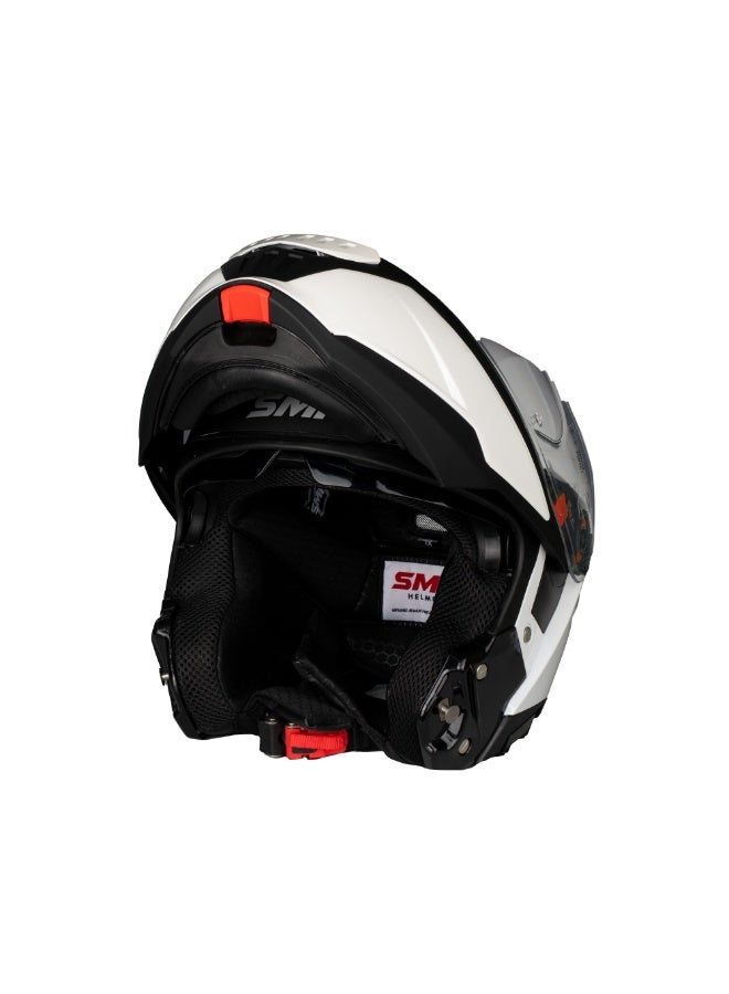SMK Gullwing GL100 Gloss White Modular Flip-Up Helmet - Image 5