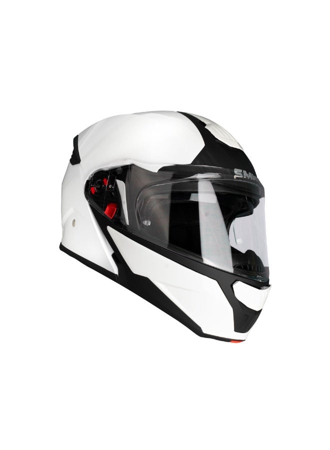 SMK Gullwing GL100 Gloss White Modular Flip-Up Helmet - Image 4