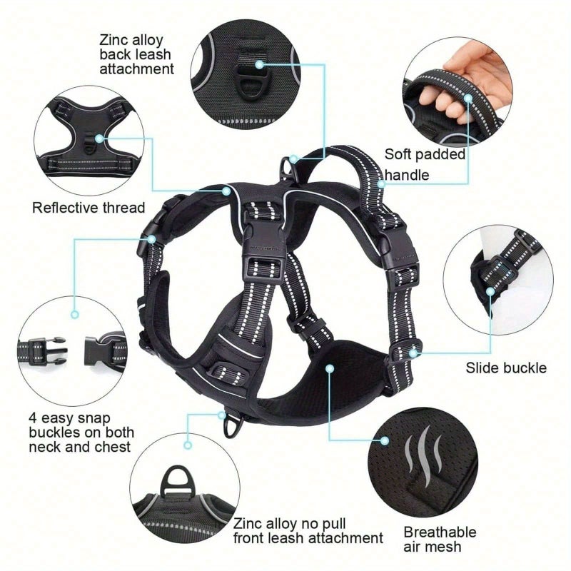 Purple Plush Reflective Dog Chest Harness With Handle And Buckle For Small To Medium Dogs - Image 5