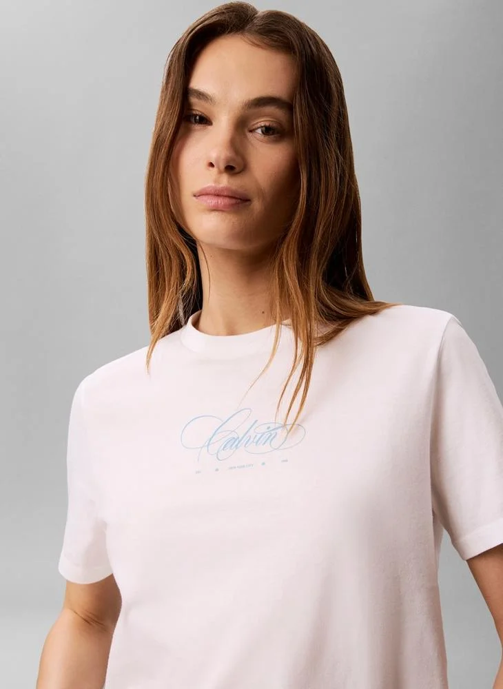 Calvin Klein Jeans  Logo Graphic Crew Neck T-Shirt for Women | Best Price UAE