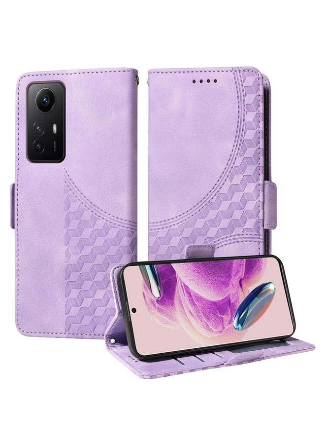 اس-توب جراب لهاتف Redmi Note 12S 4G Global من الجلد المنقوش على شكل معين مرصع بالنجوم - Image 1