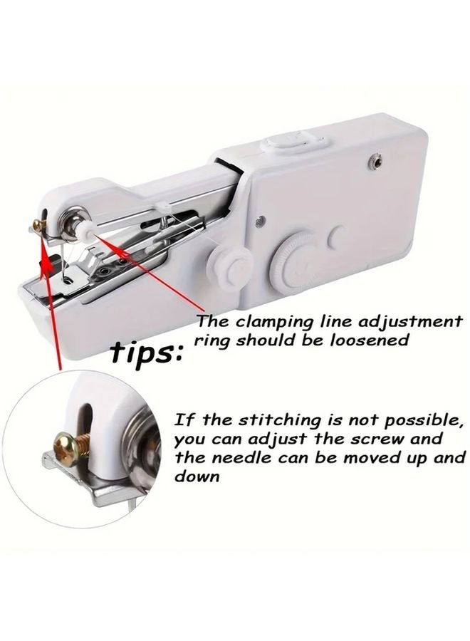 Portable Handheld Sewing Machine White Cordless Battery Powered for Clothing Repair DIY - Image 4