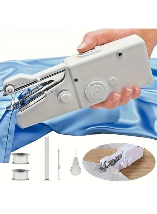 Portable Handheld Sewing Machine White Cordless Battery Powered for Clothing Repair DIY - Image 2