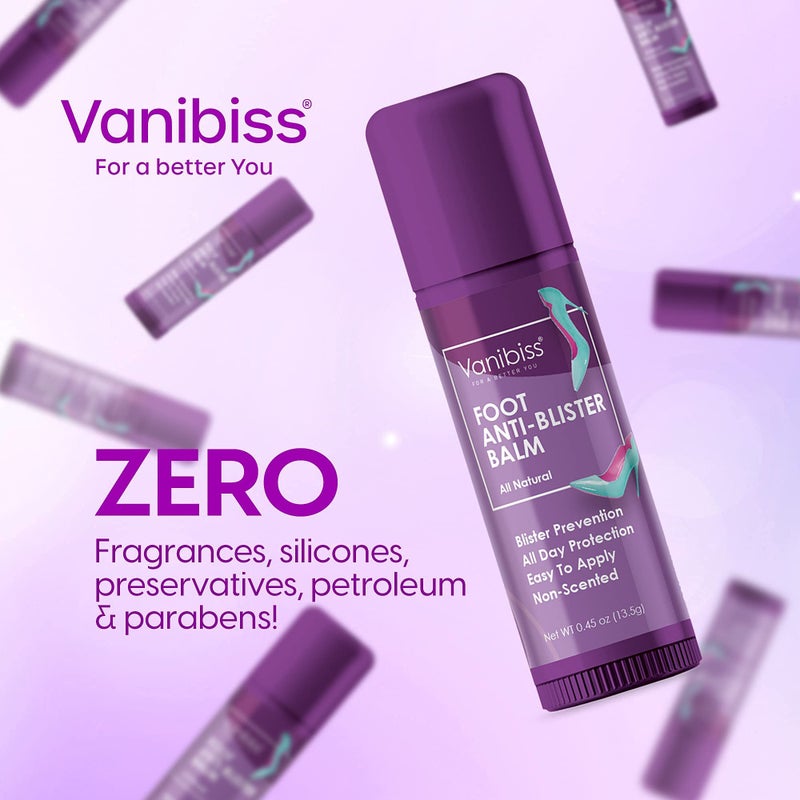 Vanibiss بلسم فانيبيس المضاد للبثور للقدمين - منع بثور القدمين - بلسم مضاد للاحتكاك على شكل عصا وتخفيف الاحتكاك للقدمين - مانع بثور الكعب - منع احتكاك حزام الحذاء - رعاية طبيعية للقدمين (0.45 أونصة) - Image 5