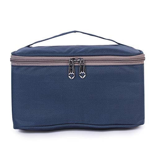 Fclues Multifunctional Travel Bag Cosmetic and Makeup Organiser Cosmetic Case Household Grooming Kit Storage Bag Travel Bag for Women Travel (Navy Blue) - Image 1