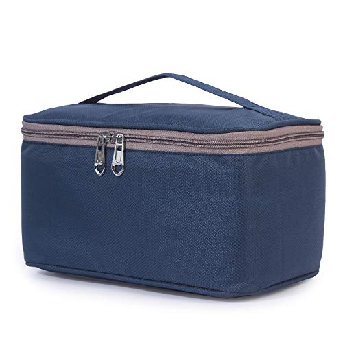 Fclues Multifunctional Travel Bag Cosmetic and Makeup Organiser Cosmetic Case Household Grooming Kit Storage Bag Travel Bag for Women Travel (Navy Blue) - Image 3