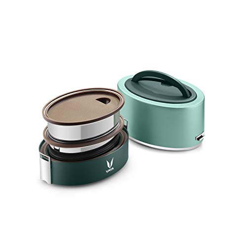 VAYA TYFFYN Lunch Box for Kids for School, Polished Stainless Steel Tiffin Box Without BagMat, 600ml Insulated Tiffin Box for Office for Men with 2 Leakproof Containers, Hot Lunch Box for Girls,Green - Image 1