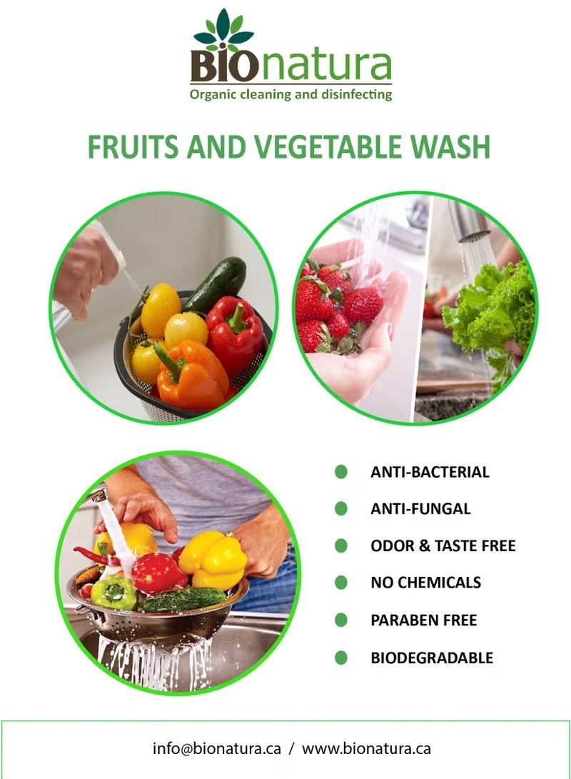 بيوناتورا غسول الفواكه والخضروات العضوي من بيوناتورا - 5 لتر، منظف طبيعي للفواكه والخضروات، غير سام، صديق للبيئة، قابل للتحلل الحيوي، نباتي، يزيل المبيدات الحشرية، يحافظ على نضارة الفواكه والخضروات، آمن لجميع أنواع الفواكه والخضروات. - Image 4