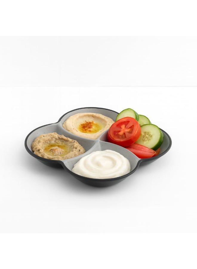 ماستر جولد طبق مربع مقسم مقاوم للكسر مصنوع من الميلامين، مقاس 22.2 × 22.2 سم | طبق متعدد الاستخدامات، مثالي لتقديم المقبلات والمكسرات والصلصات والوجبات الخفيفة في المطاعم والفنادق والمنازل - Image 1