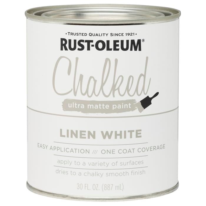 Rust-Oleum 285140 Chalked Ultra Matte Paint, 30 fl oz, Ultra Matte Linen White - Image 4