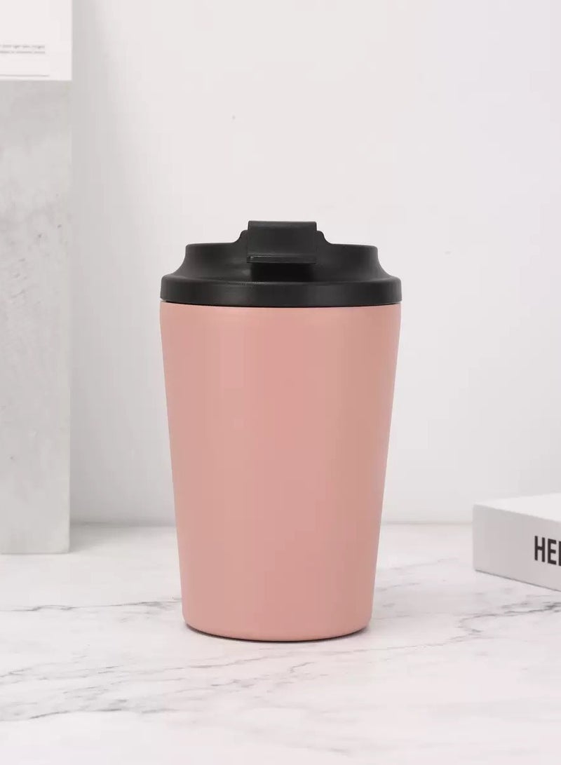كوب قهوة عازل 340 مل، كوب سفر من الفولاذ المقاوم للصدأ مانع للتسرب، مع غطاء خالٍ من مادة BPA، يحتفظ بالحرارة/البرودة، كوب حليب قابل لإعادة الاستخدام للسفر - Image 2