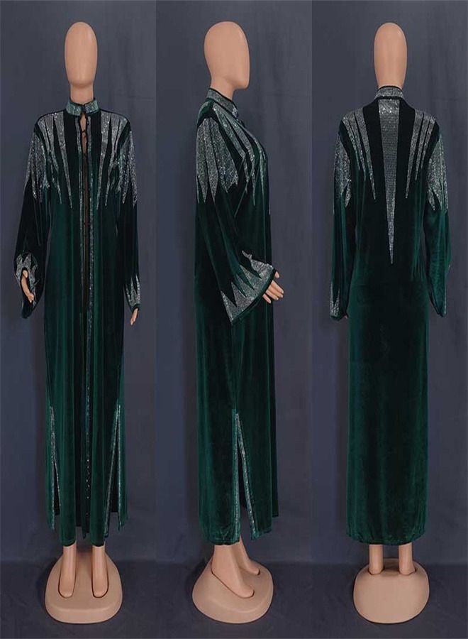 Loquat Women's Fashionable Oversize Dress Abaya Green 