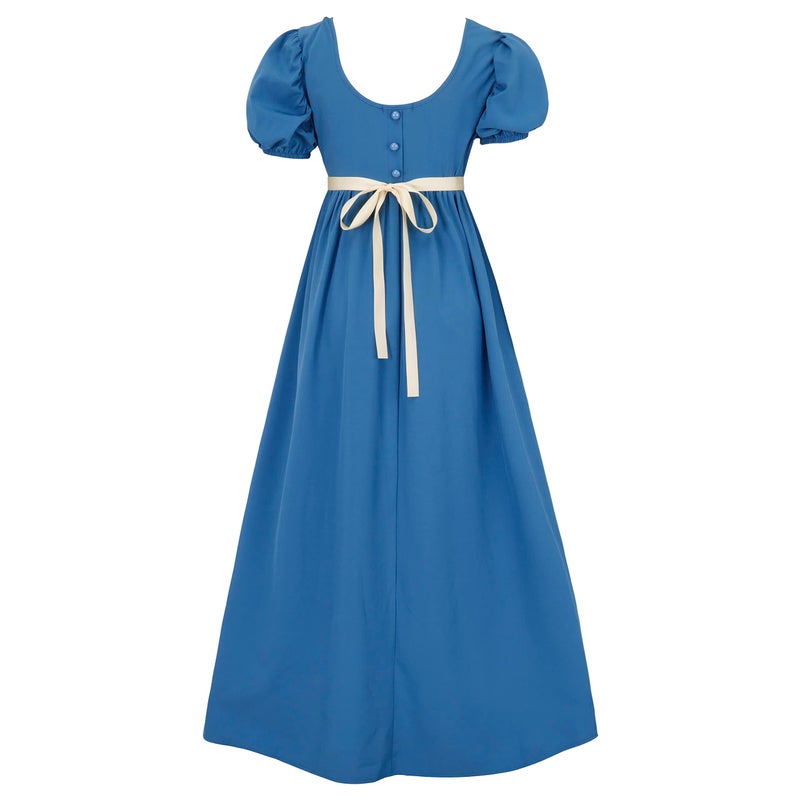 HEQU Regency Dresses for Women, Polyester Regency Ball Gown with Satin Sash Polyester Ruffle Empire Waist Dress Gown (3XL, Royal Blue) - Image 4