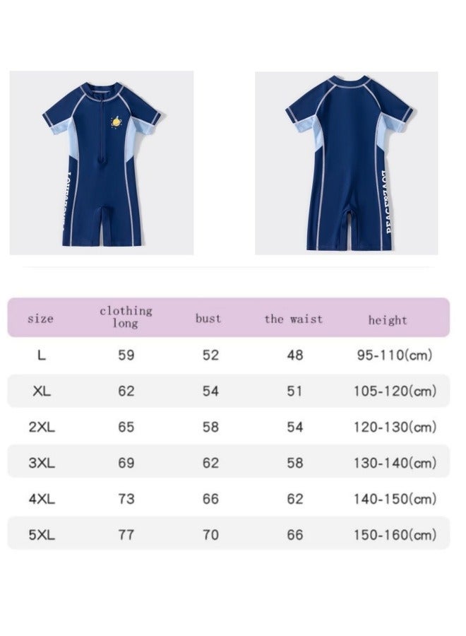 GGEROU Children's Swimsuit,Boy's One-Piece Swimsuit,Girl's One-Piece Swimsuit,Children's Swimwear One Pieces Zipper,Summer Training Swimsuit,Kid's Water Sport Swimsuit - Image 3