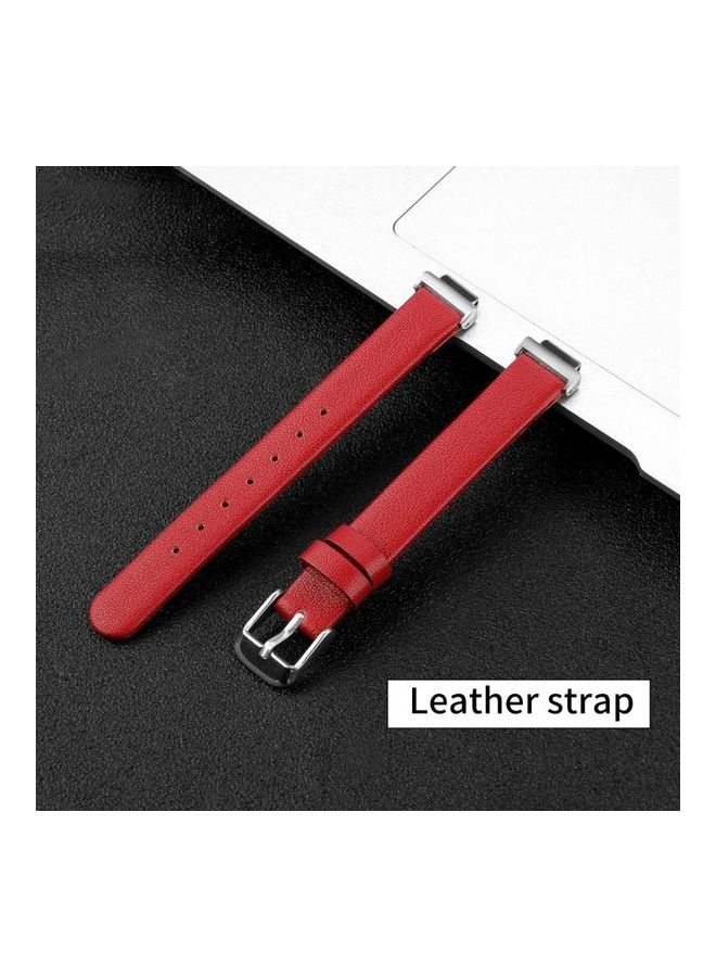 BGM Leather Replacement Band For Fitbit Inspire HR Red - Image 2
