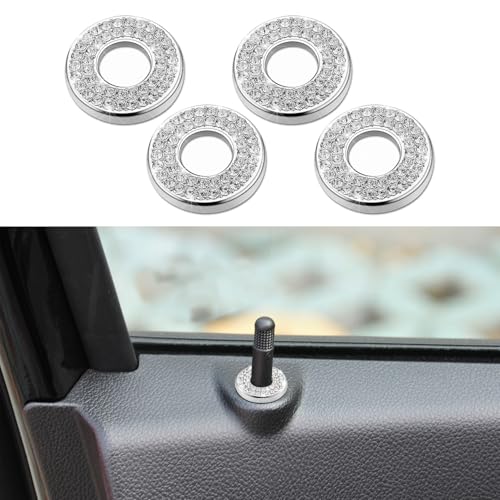 HAOBO 4PCS Bling Car Door Lock Inner Stickers Bling Car Inner Door Lock Sparkle Stickers Rhinestones Pull Rod Bolt Decorations Car Interior Accessories for Mercedes Benz C Class C200L GLC260 - Image 1