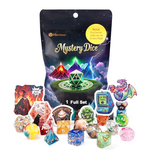 Haxtec Mystery Dice Set DND Dice Wide Range of Patterns Bulk 5 Sets Polyhedral Gaming Dice for Tabletop RolePlaying RPG DND Gift - Image 1