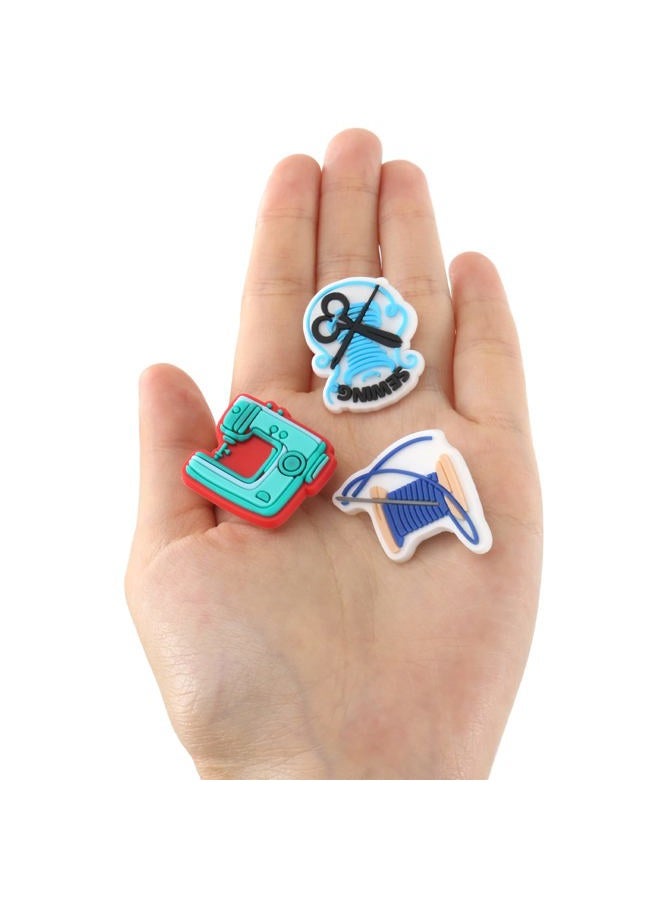 mortd 10 PCS Sewing Tailor Shoe Decoration Charms, Sewing Machine Needle Thread Charms for Shoe Wristband Decor, PVC Shoe Charm Accessories for Party Favors Birthday Gifts - Image 2