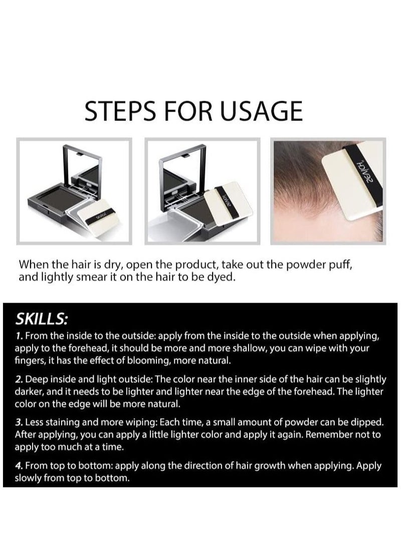 Sevich Hair Shadow Fiber Hair Root Concealer Covering White Hair Waterproof Lasting & Portable Hairline Replacement Keratin Fiber Concealer for Men & Women 12g (Black)  - Image 5