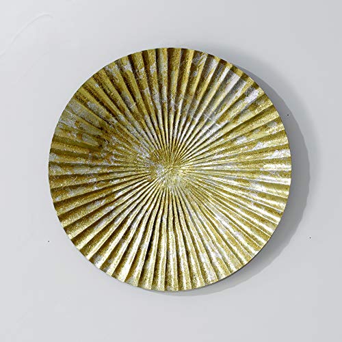 Craftter Round Metal Wall Art- Antique Abstract Wall Décor , Hanging Sunburst Wall Sculptures And Decors (Gold, Set Of 6) - Image 3