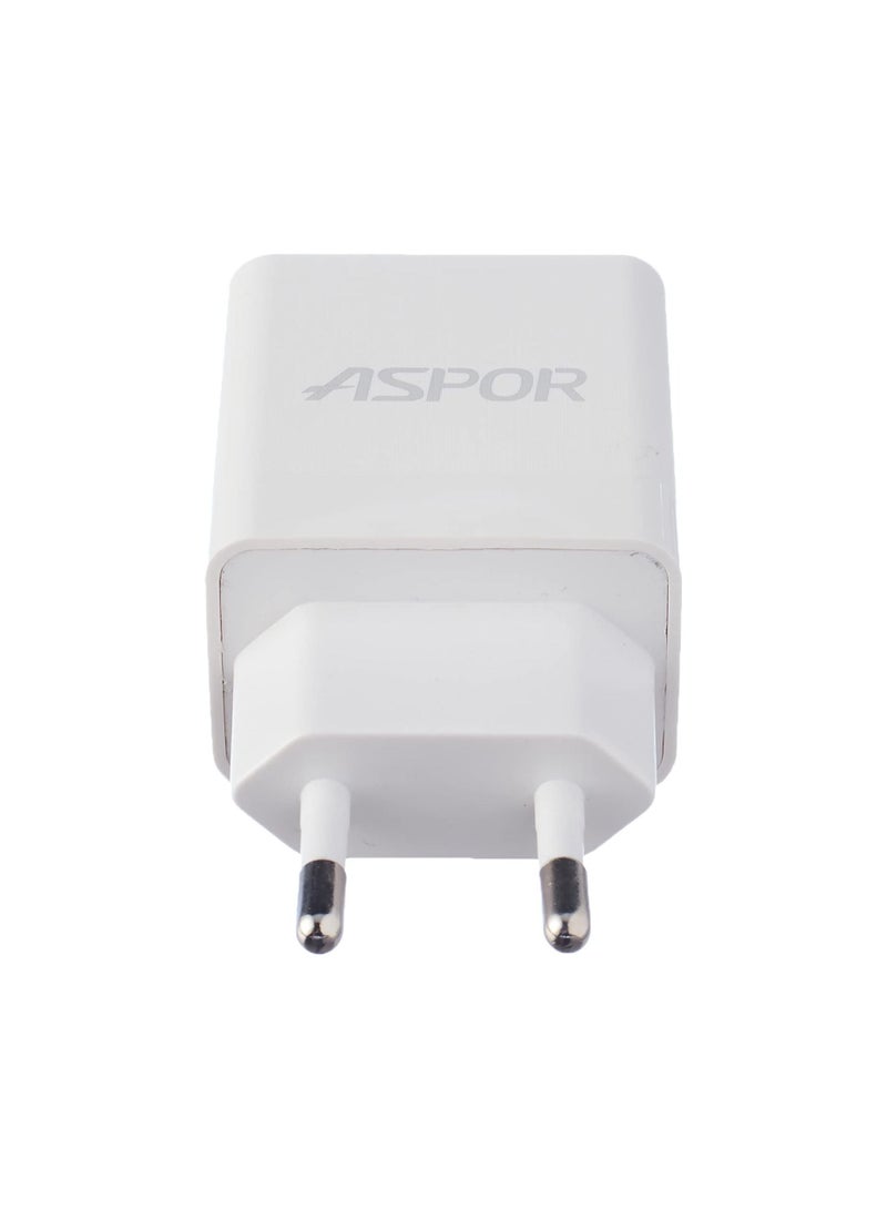 Aspor A811 2.4 A IQ Home charger 2 USB - White - Image 1