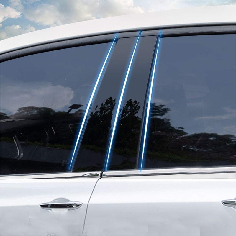 BOLTRY Automobile Door Window Pillar Post Trim 6Pcs for Honda 8th Civic 2006 2007 2008 2009 2010 2011 - Image 1